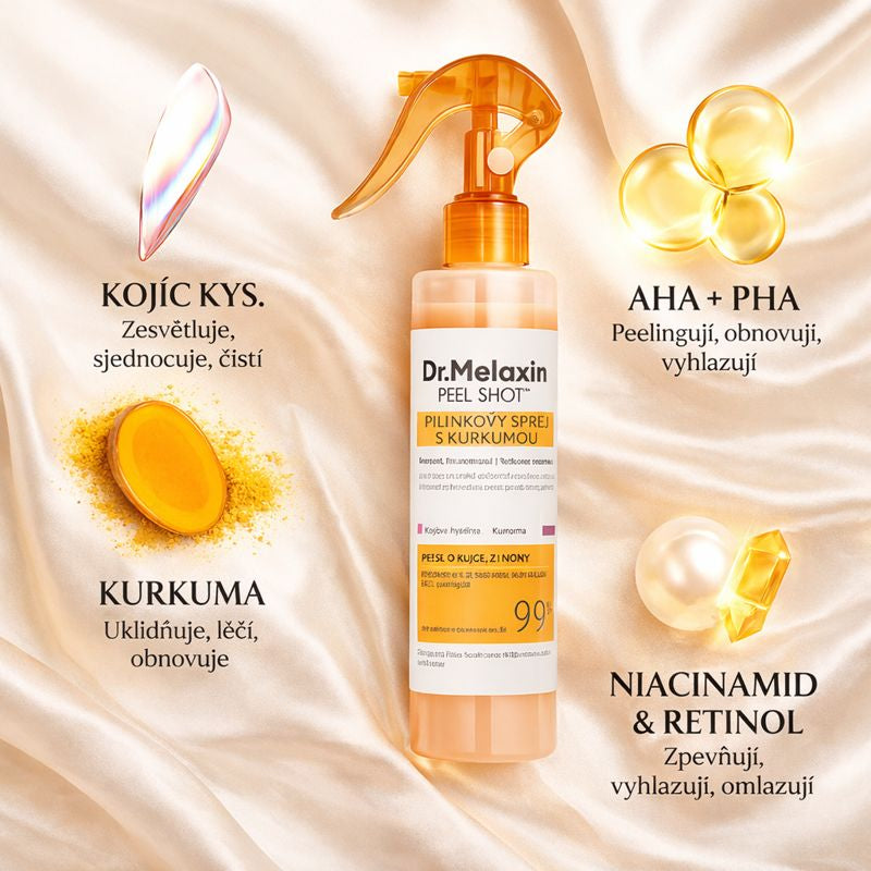 Dr.Melaxin - Exfoliační sprej s kyselinou kojovou a kurkumou